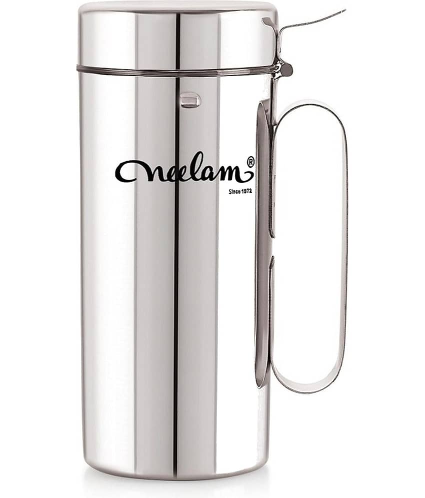 Neelam Oil Dispenser Stainless Steel Silver Oil Container (Set of 1) 750ml