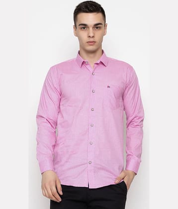MODERNITY Cotton Blend Regular Fit Printed Full Sleeves Men's Casual Shirt - Pink ( Pack of 1 )