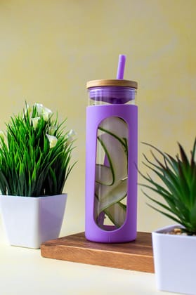 NATURALLYOURS Glass Water Tumbler with Straw 600ML - Durable Borosilicate Glass, Eco-Friendly Reusable Drinking Cup for Smoothies, Juices, and Beverages (Sky Blue) NATURALLYOURS Glass Water Tumbler with Straw 600ML - Durable Borosilicate Glass, Eco-Friendly Reusable Drinking Cup for Smoothies, Juices, and Beverages (Sky Blue)