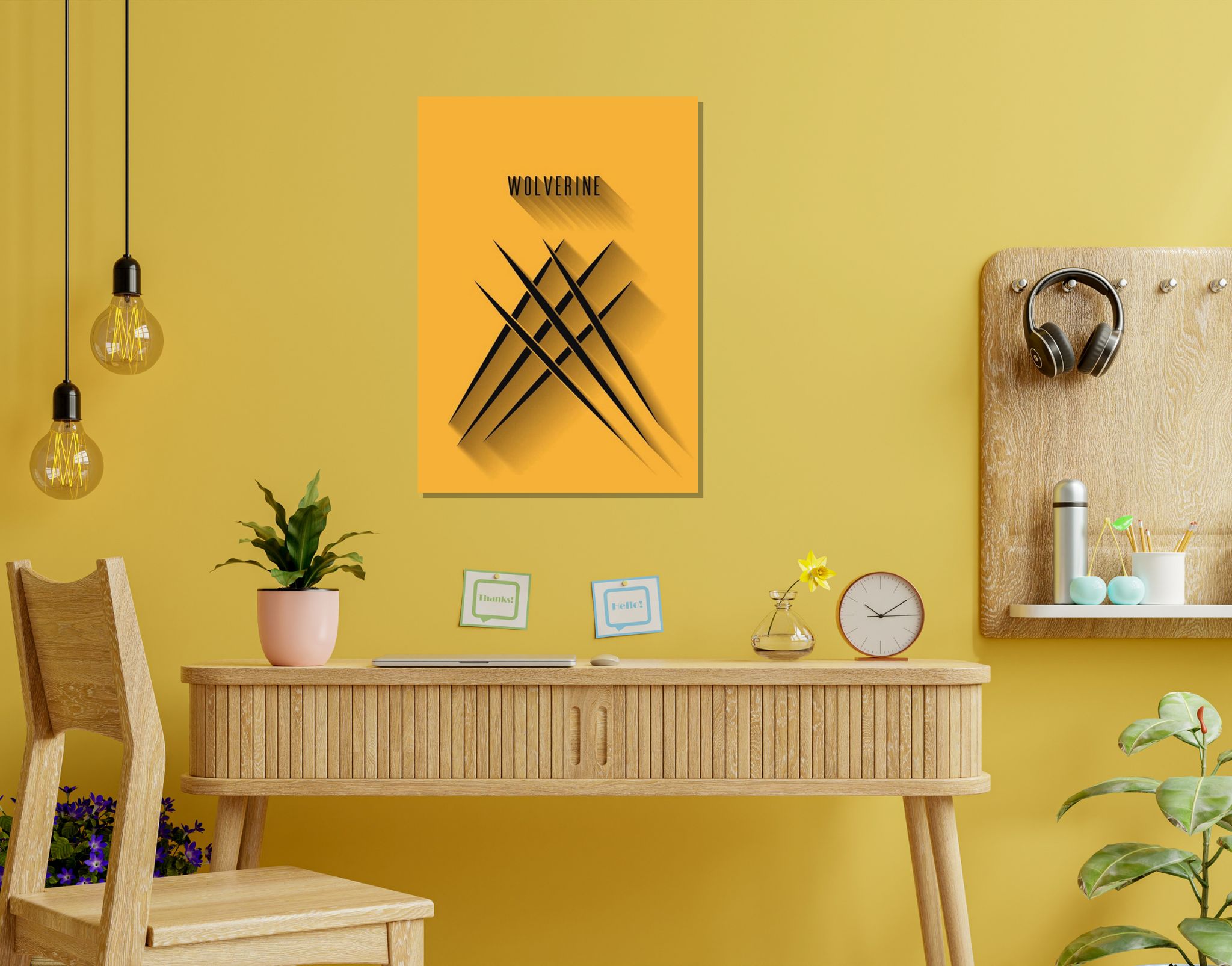 "WOLVERINE-CLAWS"- Shiny & Sturdy Metallic Poster  Art That Pops & Sticks (Literally!)-A3