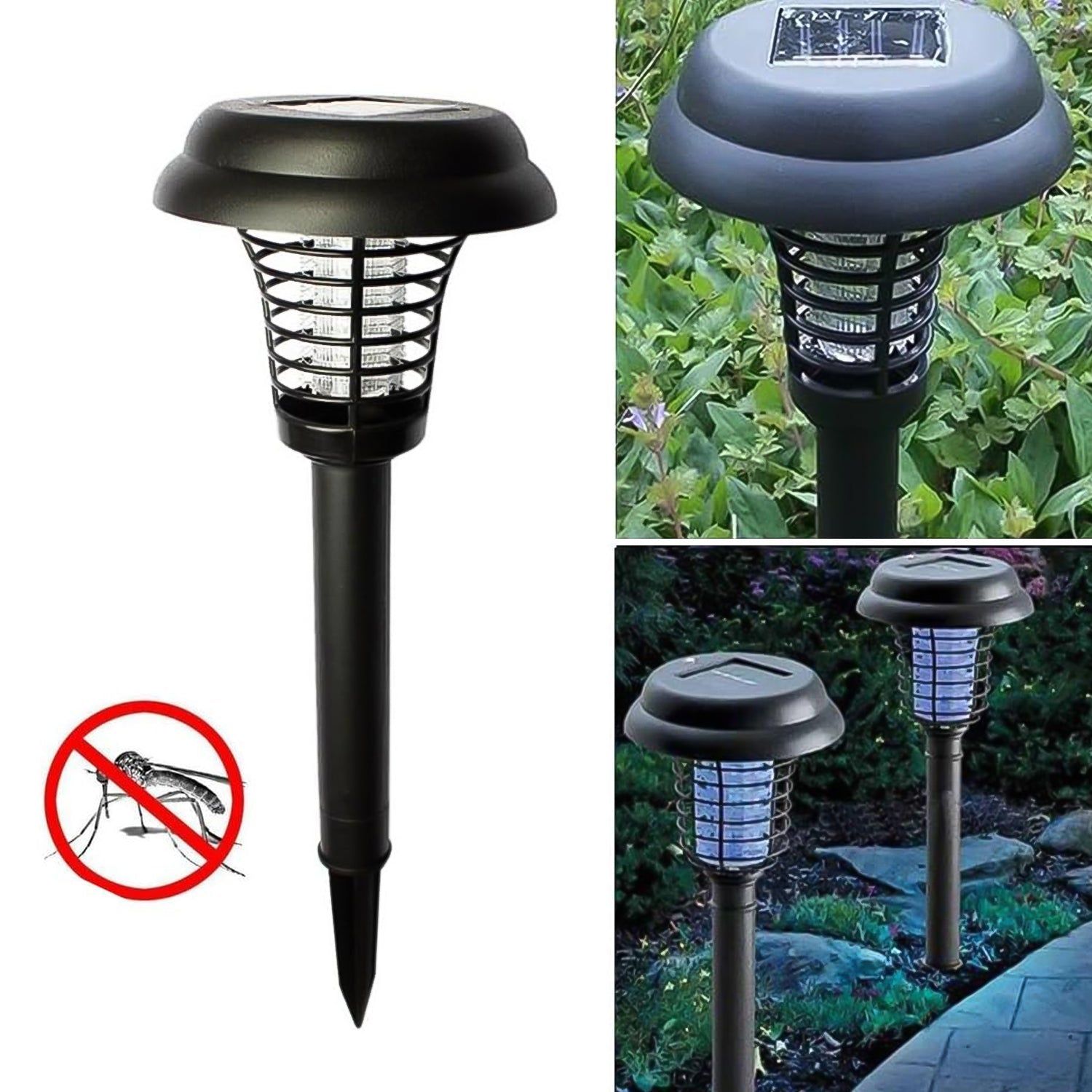 Garden Lighting UV LED Solar Powered LED Mosquito Trap / Bug Zapper (2 Pc)