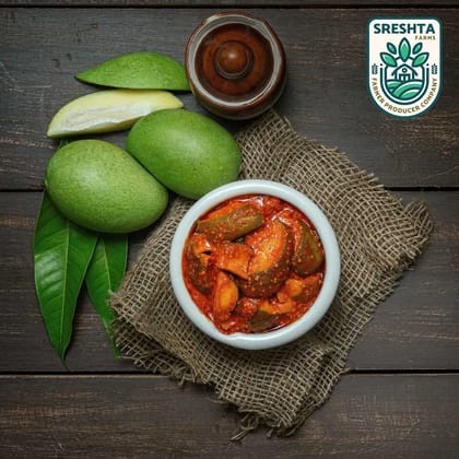 Sreshta Farms Andhra Spicy Mango Pickle Traditional Taste Sreshta Farms Andhra Spicy Mango Pickle Traditional Taste