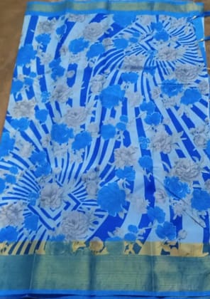 Exquisite Golden Zari Embroidered Saree