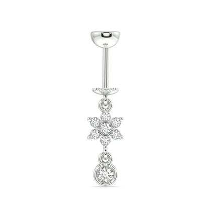 Five petal flower with a zircon drop - screw Helix hanging