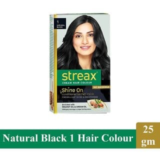 Streax Natural Black Hair Colour - Pack Of 1 (25g+25ml)