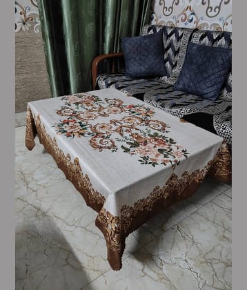 mopak decor Printed Polyester 6 Seater Rectangle Table Cover ( 137 x 91 ) cm Pack of 1 Beige