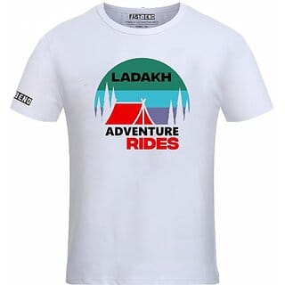 FastB Men Printed Round Neck White T-Shirt