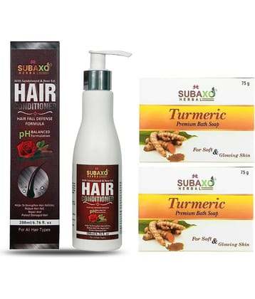 Herbal Hair Conditioner | Reduce Hair Fall & Protect Hair Damage (200 ml) & Haldi /Turmeric Soap 2 Pc Each 75 G