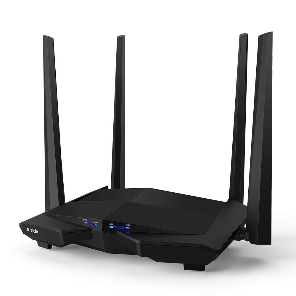 Tenda AC10 Black AC1200 Wireless Smart Dual-Band Gigabit WiFi Router, MU-MIMO, 4 Gigabit Ports, 867Mbps/5 GHz+ 300Mbps /2.4GHz, Support VPN Server, WiFi Schedule