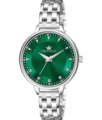 Crestello Silver Metal Analog Womens Watch