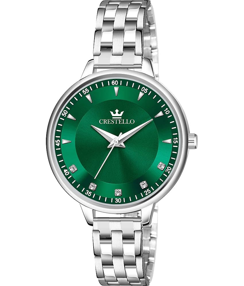 Crestello Silver Metal Analog Womens Watch