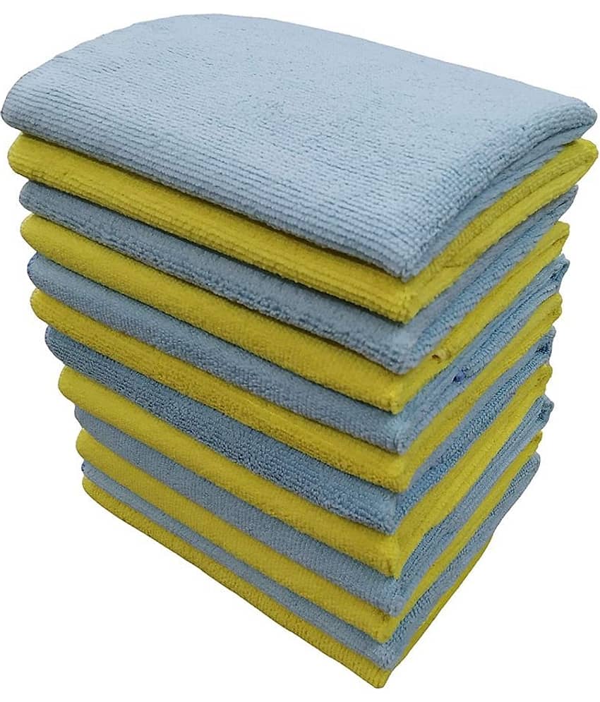 SOFTSPUN Microfiber Cleaning Cloths, 12 pcs 40x40cms 280GSM Multi-Color. Highly Absorbent, Lint and Streak Free, Multi - Purpose Wash Cloth for Kitchen, Car, Window, Stainless Steel, Silverware.