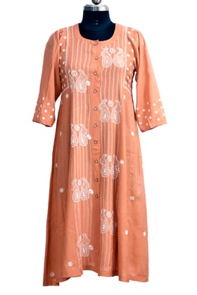 Handloom Kurti Front Open Slit 