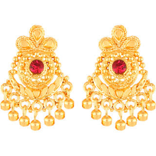 Vighnaharta Shimmering CharmingAlloy Gold CZ dangler studs Earring for Women and Girls [VFJ1825ERG]