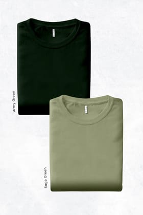 Pack 2 - Army Green & Sage Green - Classic Crew-S