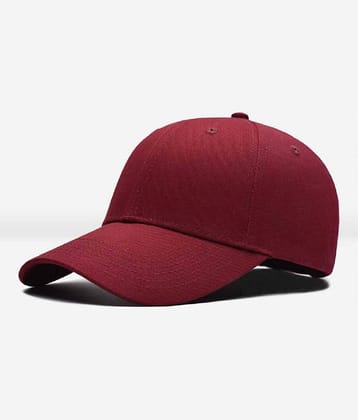 Alamos Pack of 1 Cotton Men's Cap ( Maroon )