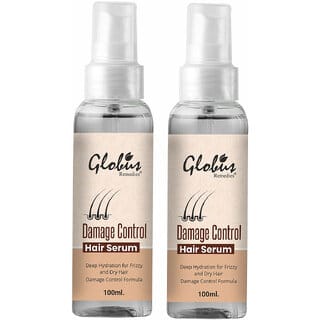 Globus Remedies Damage Control Hair Serum, For Frizzy Hair, Smoothens Rough Ends, Adds Instant Shine,100ml, Set of 2