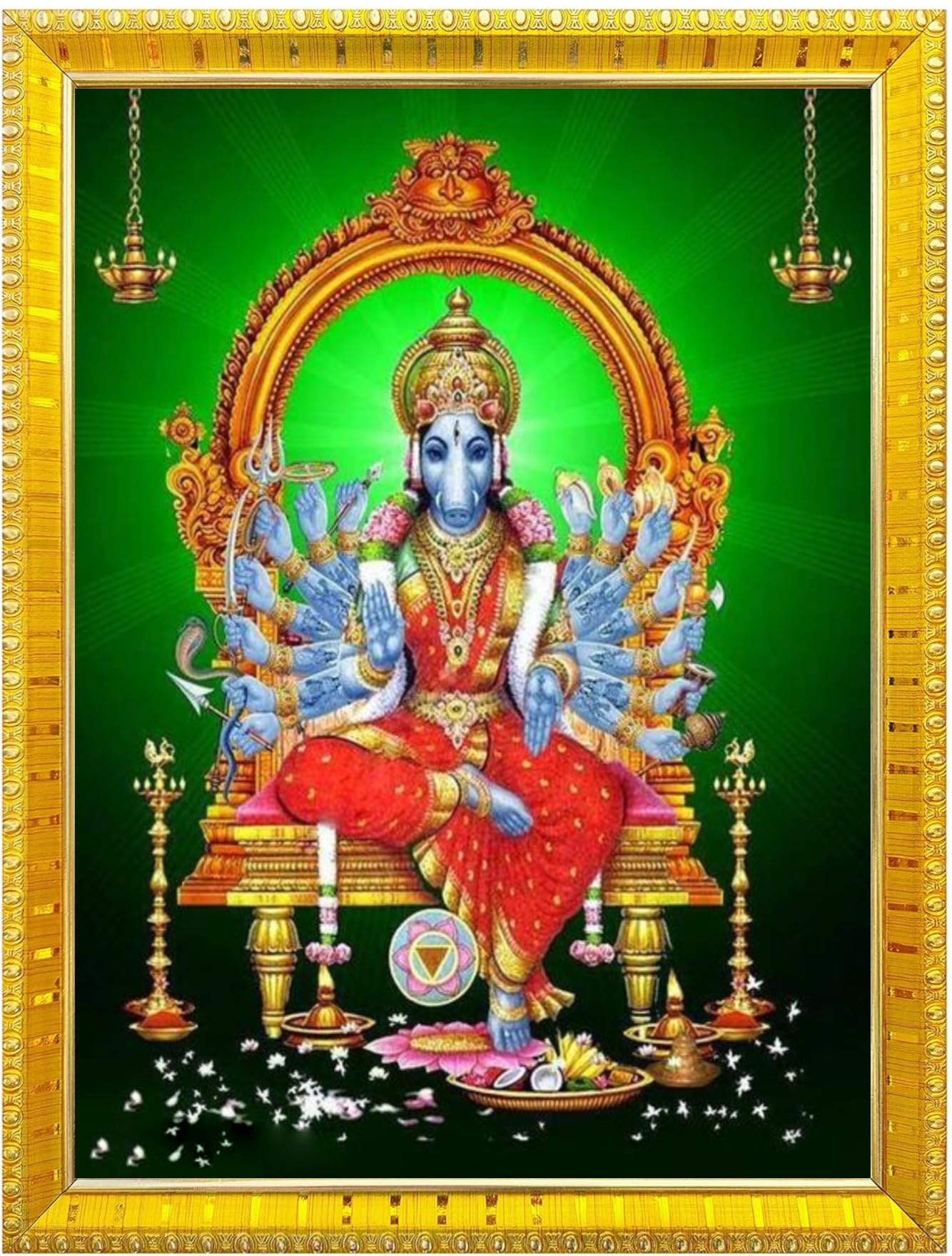NOKKES Varahi Laxmi Devi Photo Frames Religious Photo frame 5X7 Inch Photo Frame_W14