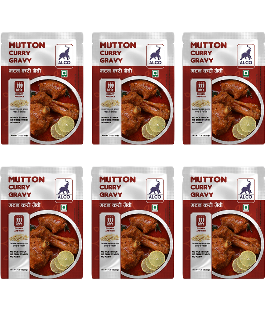Alco Spices Mutton Curry Gravy : Natural & Fresh Instant Gravy (6 x 50gm) 300 gm