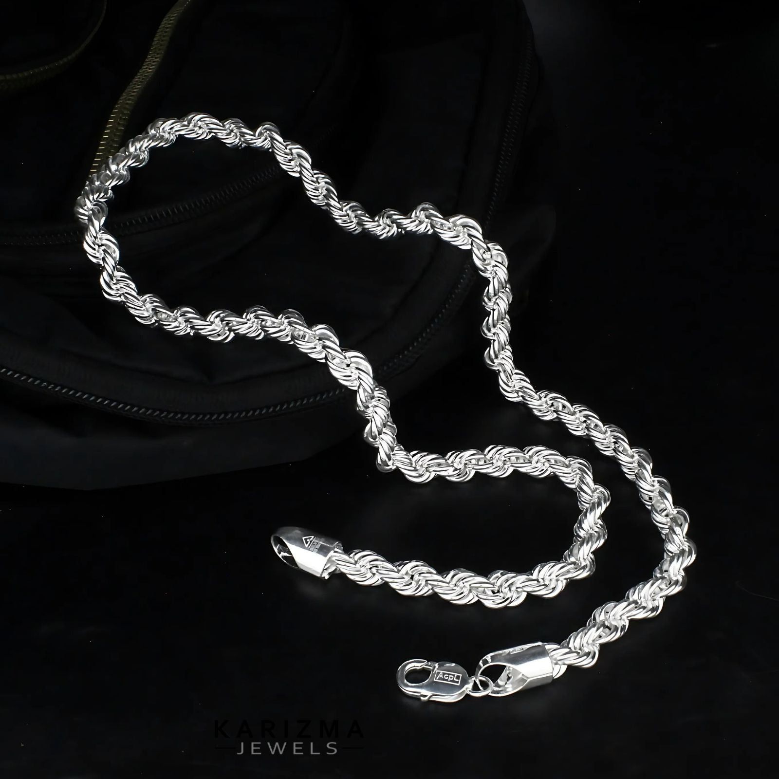 Indian style 925 Sterling Silver heavy Rope Design Men's Neck Chain 24"
