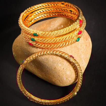 Set of 4 Matte Gold Plated Bangles