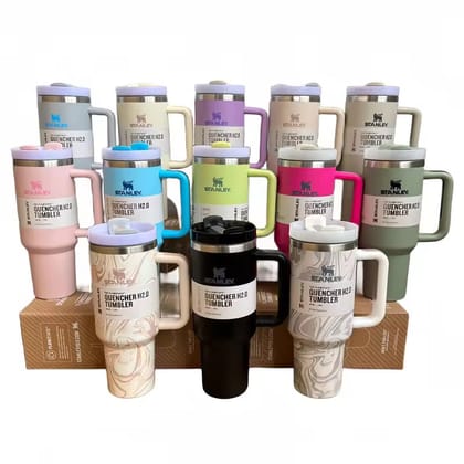 The Quencher H2.0 Tumbler 40 OZ With Lid & Straw (Cream)