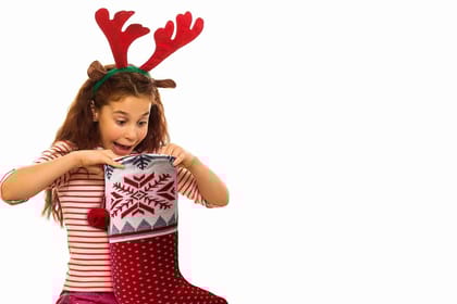 Christmas Theme Knitted Stocking