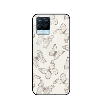 White Butterflies - Glass Case For Realme Models-Realme 6