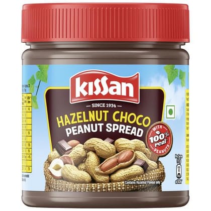 Kissan Hazelnut Choco Peanut Spread - Protein Rich, 30% Dark Chocolate Creme, 350 gm