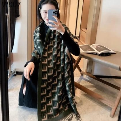 FD Premium Luxury Pure Wollen Stoles-Green