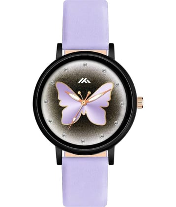 Trex Purple PU Analog Womens Watch
