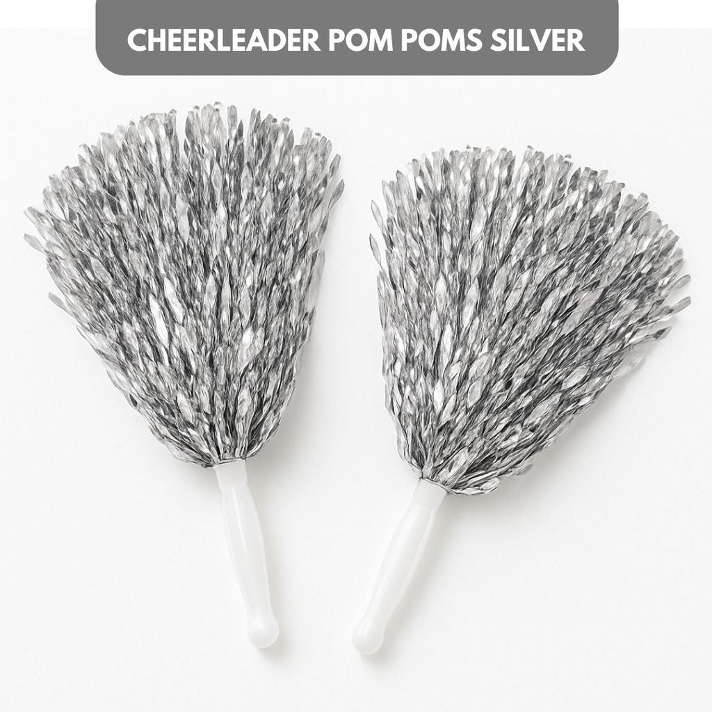 Cheerleader Pom Poms Silver - Party and Festive Needs | Buy online on ZillyBuy