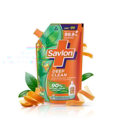 Savlon Deep Clean Germ Protection Liquid Handwash Refill Pouch, 650ml