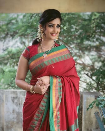 Maroon Colored Casual Wear Printed Soft Silk Saree