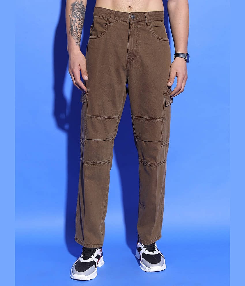 Highlander Straight Solid Men's Jeans - Brown ( Pack of 1 )