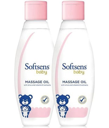 Softsens Baby Calming Massage Oil with Vitamin E, Coconut, Almond & Olive, 200ml, Pack of 2