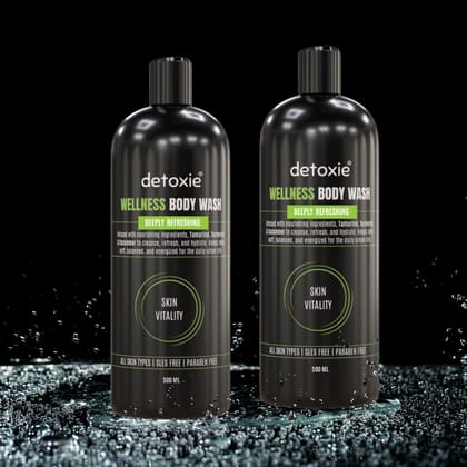 Pack of 2 Body Wash with Loofah - Wellness - 500 ml Each Pack of 2 Body Wash with Loofah - Wellness - 500 ml Each - Default Title