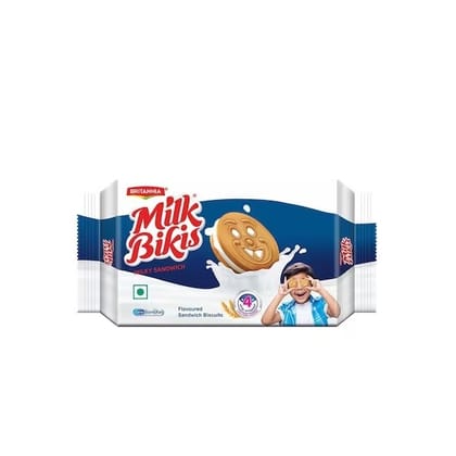 Britannia Milk Bikis Milky Sandwich Biscuits 200 Gms
