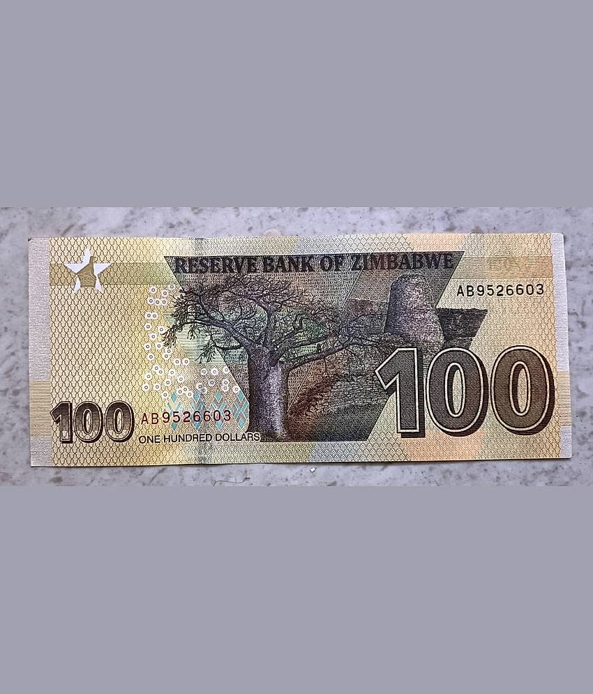 SUPER ANTIQUES GALLERY - RARE ZIMBABWE 100 DOLLAR NOTE UNC 1 Paper currency & Bank notes
