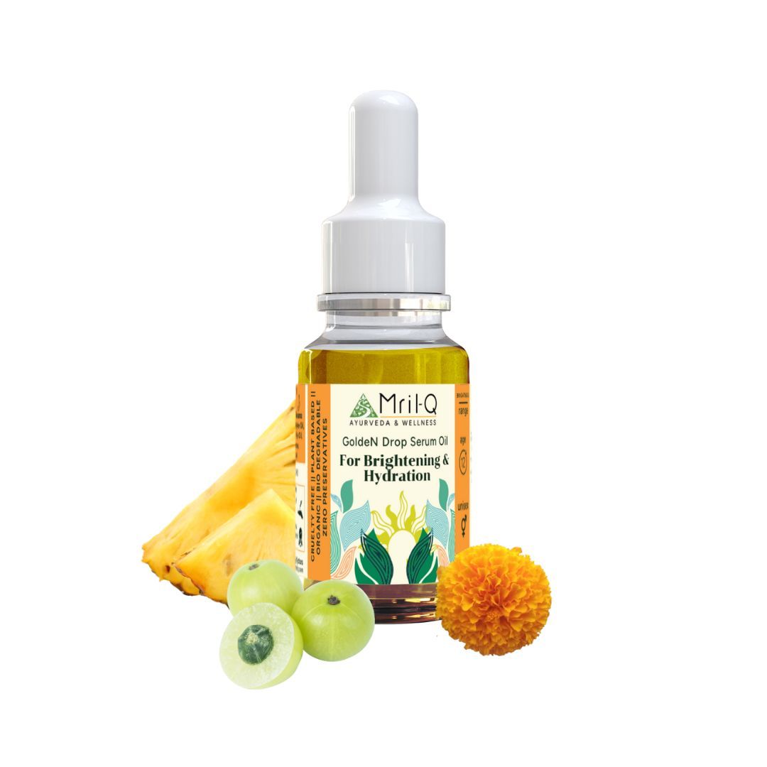 MrilQ Golden Drop Oil | Instant Glow & Hydration| Vit C Serum | All Skin Types