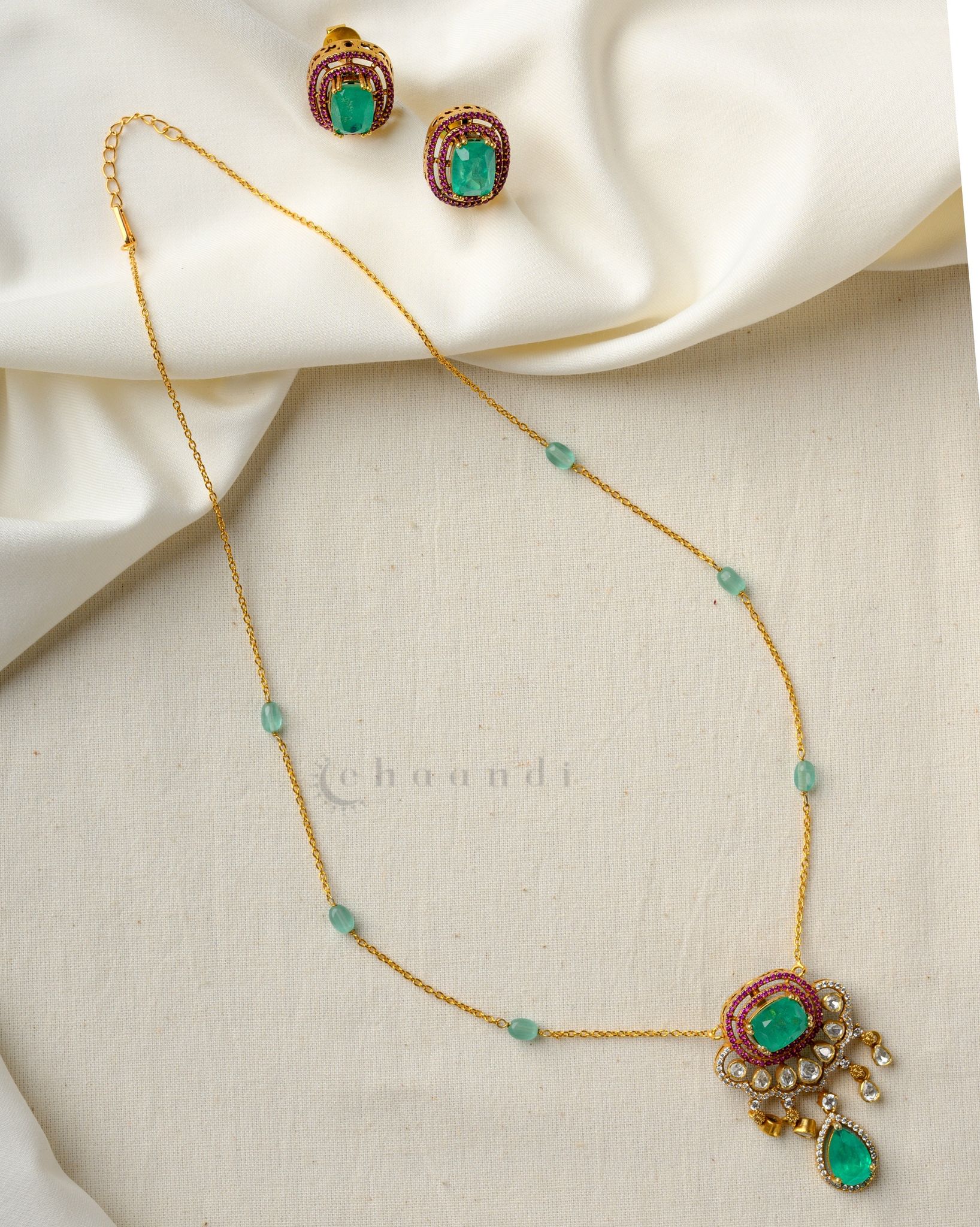 Gold Polish Silver Necklace CHN1750