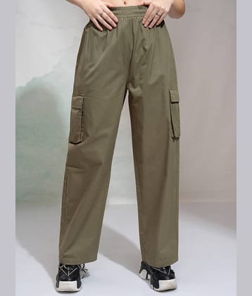 Tokyo Talkies Women Cotton Cargos Trousers ( Olive )