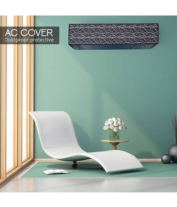 CASA FURNISHING Single Polyester Blend Navy AC Cover for 1.5 Ton Split AC