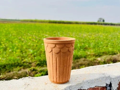 Traditional 180ml Clay Milk Kulhad (Red) | Authentic Earthen Serveware | Daily Tea & Beverage Use-(Pack of 50)