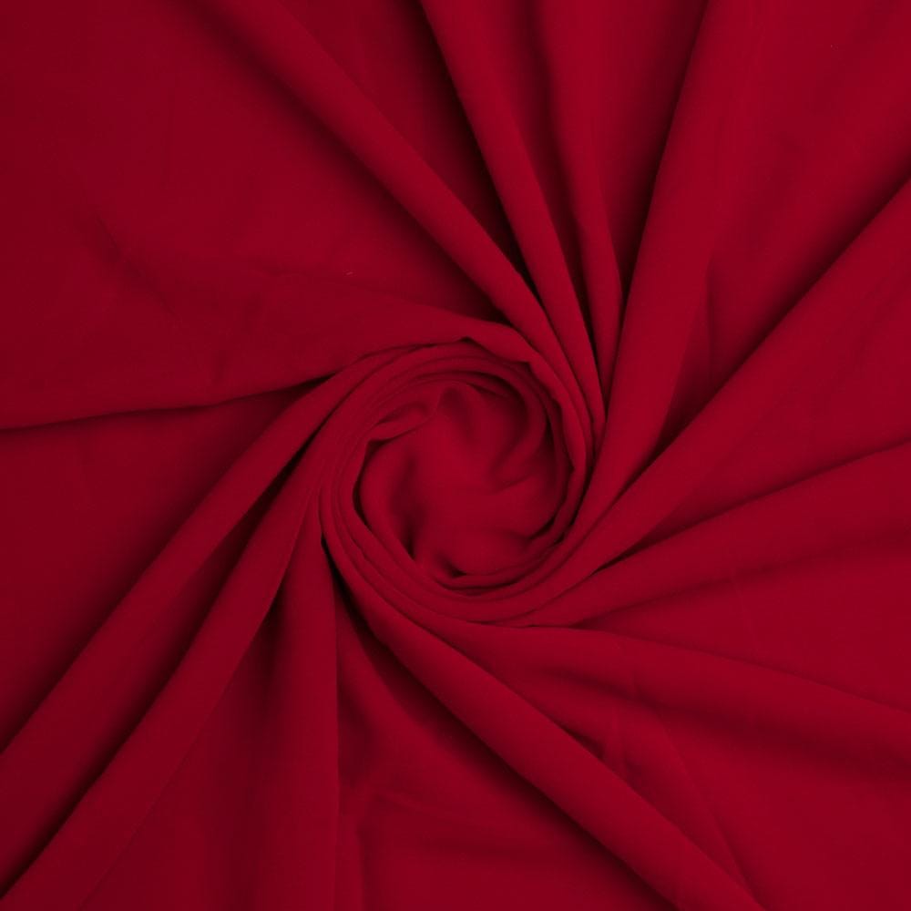 Red Plain Georgette Solid Fabric