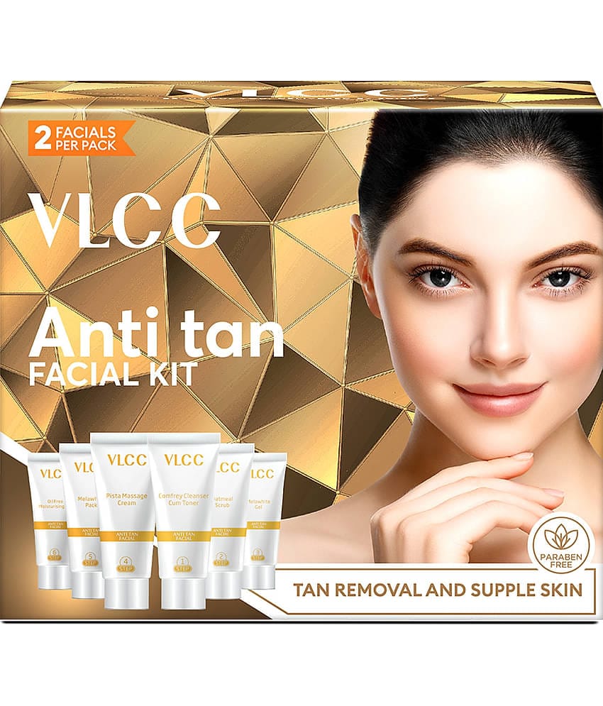 VLCC 1 VLCC Anti Tan Single Facial Kit 1 Time Use Facial Kit For All Skin Type Cucumber 60g ( Pack of 1 )