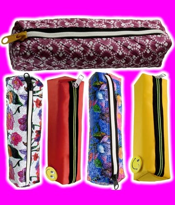 5 Pieces Pencil Box Pouch Cases (19X4X4cm)