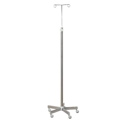 Midmark Janak 1043A Two Hooks Stainless Steel Saline Stand (IV Stand) On Rent