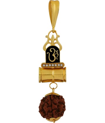 SILVER SHINE Gold Plated Classic designer Pendant Locket  Om Pendant  Jewellers For Man And Boy