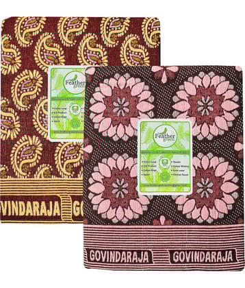 Feather Green Single Cotton Floral Blanket